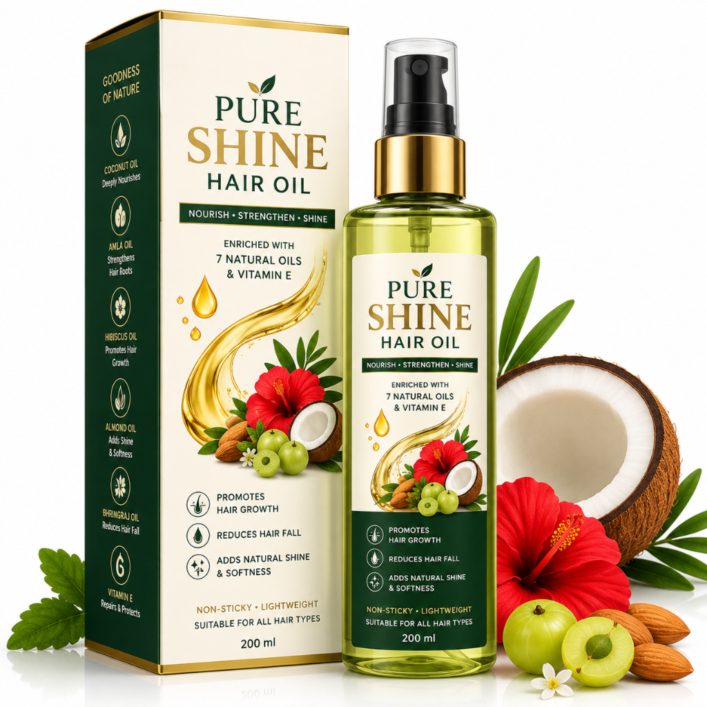Untitled design (36) Pure Shine Hair Oil - Image 1