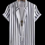 Men's Vertical Striped Casual Shirt.