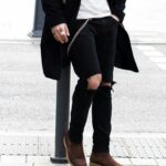 Stylish Black Ripped Slim Fit Jeans for Men