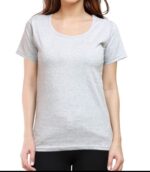 Women's Plain Black Round Neck Cotton T-Shirt | Regular Fit Half Sleeve Casual Top