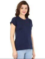 Women's Plain Black Round Neck Cotton T-Shirt | Regular Fit Half Sleeve Casual Top - Image 2