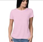 Women's Plain Black Round Neck Cotton T-Shirt | Regular Fit Half Sleeve Casual Top - Image 3