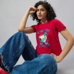 Clever Girl Dinosaur Graphic Baby Tee – Red