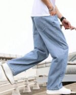 Men.s Relaxed Fit Baggy Straight Leg Jeans/Denim Pants - Image 3