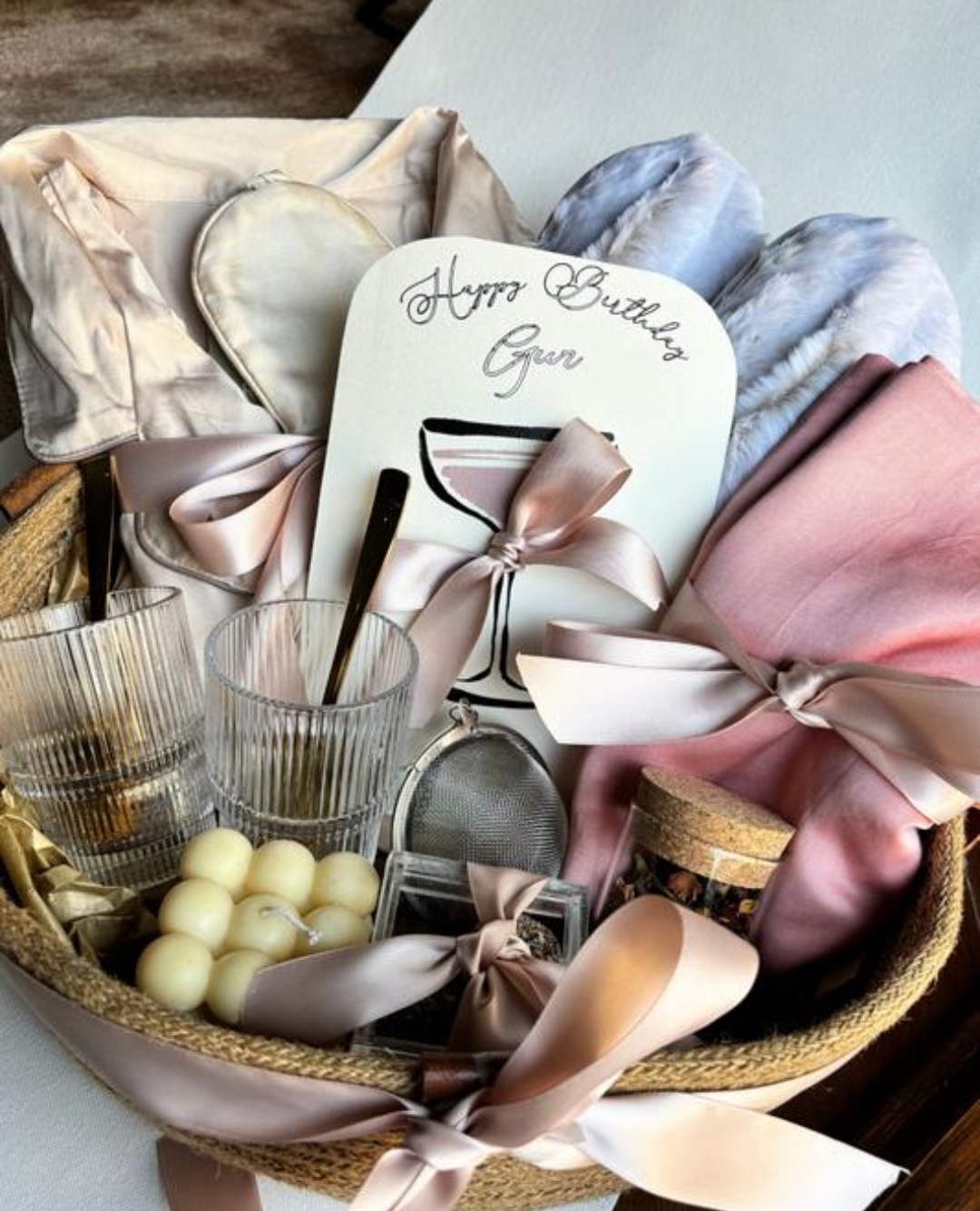 Oplus_131072 Luxury Birthday Gift Hamper | Personalised Self-Care & Cocktail Themed Gift Basket - Image 1