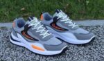 "Men's Grey & Orange Sports Sneakers | Casual Running Shoes | Lightweight & Stylish