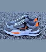 "Men's Grey & Orange Sports Sneakers | Casual Running Shoes | Lightweight & Stylish - Image 2