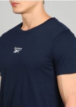 Men Solid Navy Blue Slim Fit T-Shirt | Round Neck Casual Wear | Premium Cotton - Image 4