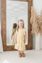 Yellow Tulip Floral Print Sleeveless Frock with Ruffle Straps - Image 2