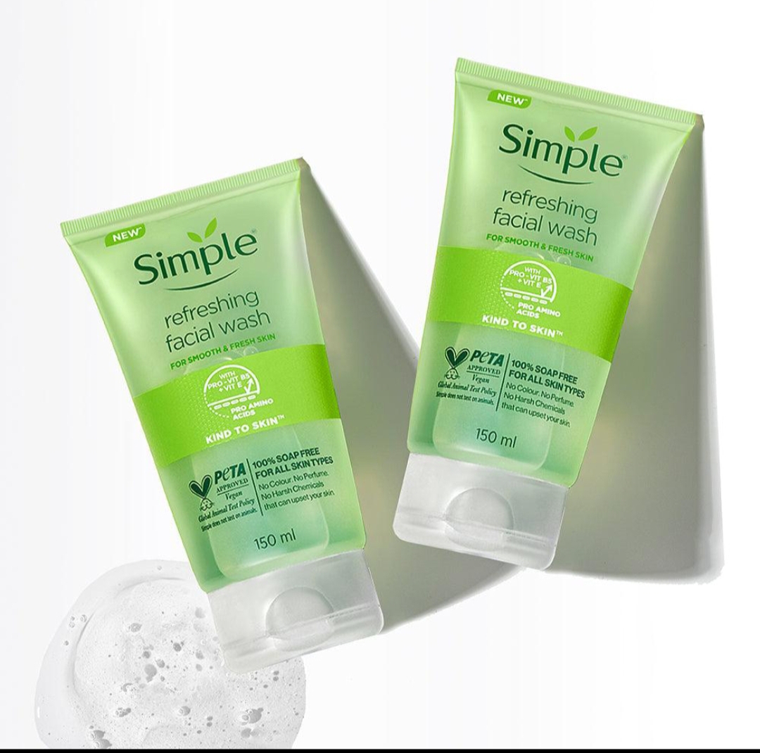Oplus_131072 Simple Refreshing Facial Wash 150ml | Gentle Face Cleanser for Soft & Fresh Skin - Image 1