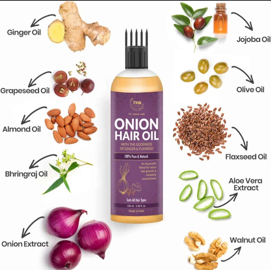 Oplus_131072 Khadi Shuddha Red Onion Hair Oil, a 100 ml (3.38 Fl oz) herbal formulation. - Image 1