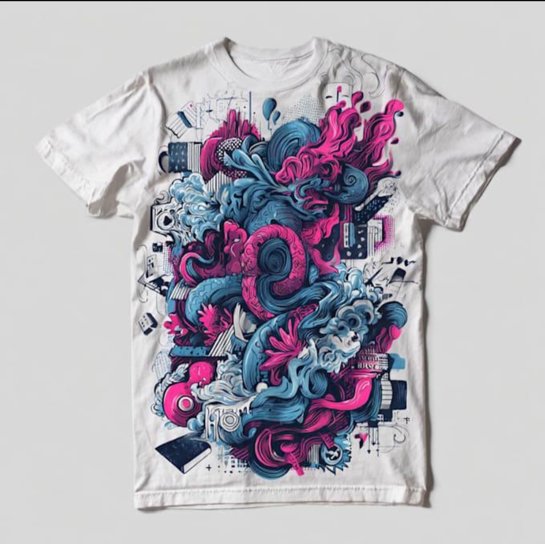 Oplus_131072 Men Multicolor Abstract Printed T-Shirt | Trendy Graphic Fashion Tee - Image 1
