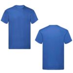 Men Solid Blue Cotton T-Shirt | Front & Back Plain Basic Tee