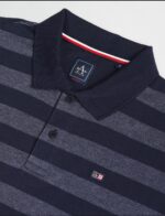 Men’s Premium Striped Polo T-Shirt – Navy Blue & White Casual Wear - Image 3