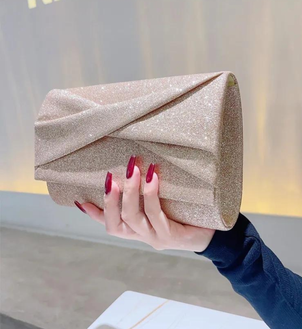 Oplus_131072 Women Glitter Party Clutch Bag – Stylish Evening Look - Image 1