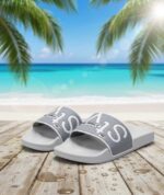 Men’s Stylish Grey Beach Sliders | Lightweight Casual Comfort Slippers