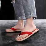 Red Fabric Strap Flip-Flops