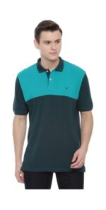 Men’s Stylish Color Block Polo T-Shirt (Green & Black) | Casual Half Sleeve Collar T-Shirt