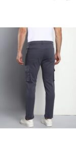 Men’s Grey Slim Fit Cargo Pants (Stretchable & Stylish) - Image 4
