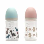 Baby Feeding Bottle Set with Measurement Scale (Cute Animal Print).   200ml