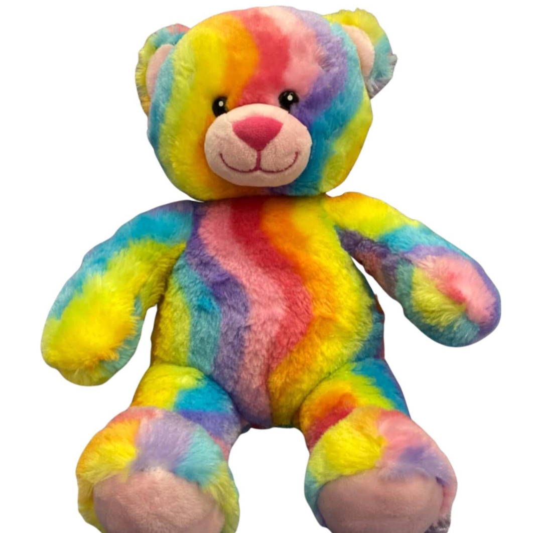 Oplus_131072 Rainbow Colorful Teddy Bear Soft Plush Toy for Kids - Image 1