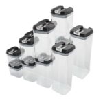 9-Piece Tall Airtight Canister Set (Black)