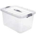 Large Clear Storage Box with Locking Lid & Handle