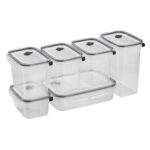 6-Piece Airtight Food Storage Container Set (Gray)