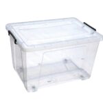 Clear Storage Box with Wheels & Black Locking Clips.....  8 LTR