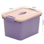 Purple Storage Box with Beige Lid & Handle (62×46×39.5cm)