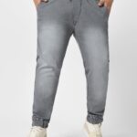 Men’s Grey Denim Style Jogger Pants (Elastic Fit)