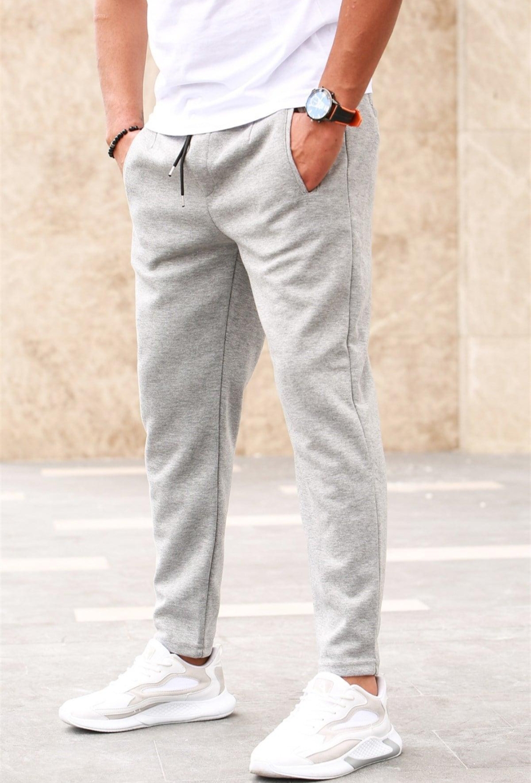 Oplus_131072 Classic Grey Jogger Pants (Simple & Stylish) - Image 1
