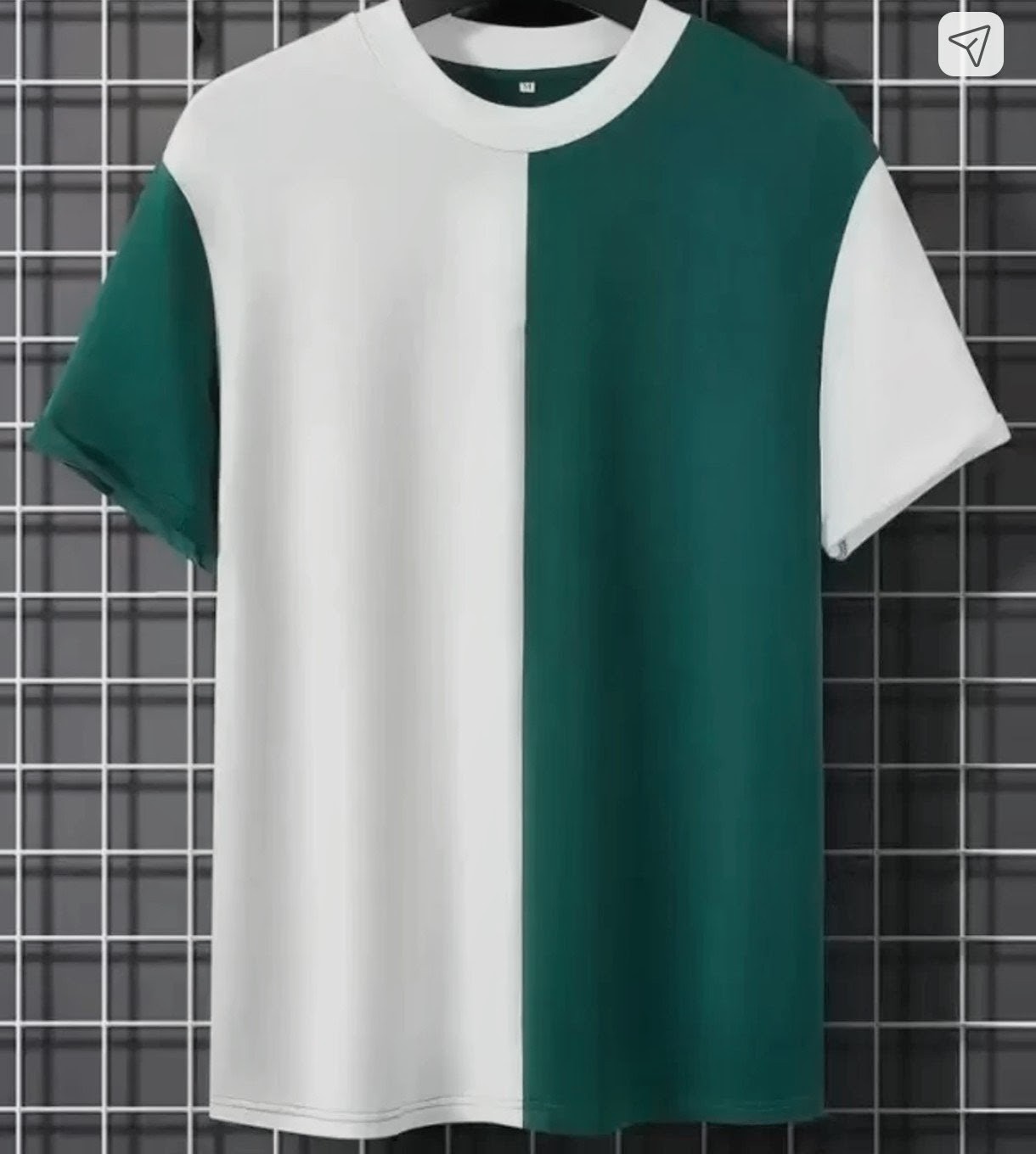 Screenshot_20260613-203636_Flipkart~3 Men's Half Sleeve Color Block Round Neck T-Shirt (Green & White) - Image 1