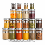24 PCS Airtight Kitchen Storage Container Set | Plastic Transparent Jars Combo (4 Sizes, Silver Lid) - Image 3