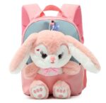 Cute Bunny Rabbit Plush Kids School Backpack with Bow - Image 2