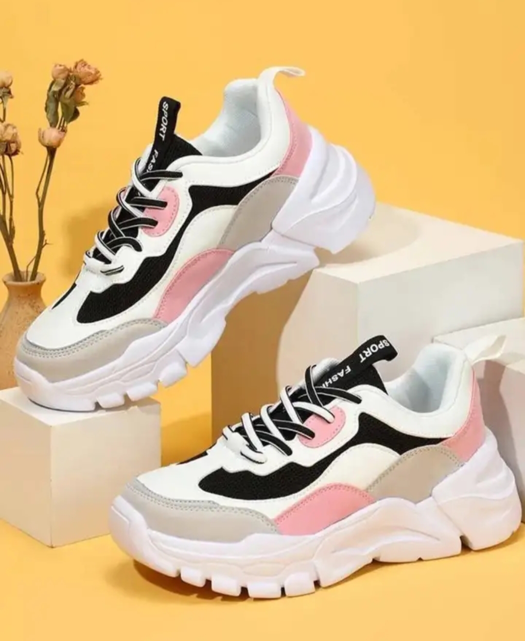 Oplus_131072 Trendy Chunky Sneakers for Women (Casual & Sporty Style) - Image 1