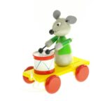 Wooden Mouse Drummer Pull Toy for Kids (Classic Handcrafted Toy)