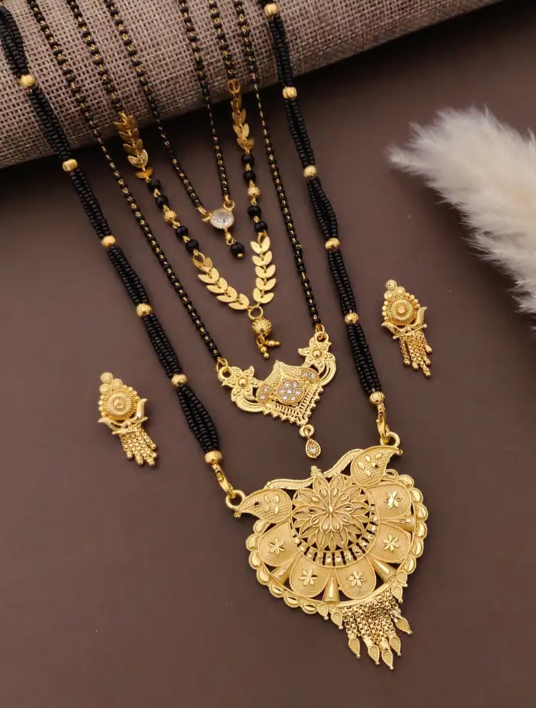 Oplus_131072 Mangalsutra Layered Necklace - Image 1