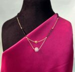 Stylish Layered Mangalsutra with Black Beads & Gold Plated Pendant - Image 3