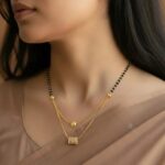 Stylish Layered Mangalsutra with Black Beads & Gold Plated Pendant