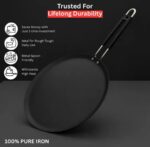 Premium 100% Pure Iron Tawa | Heavy Duty Roti & Dosa Pan | Long Lasting & High Heat Resistant
