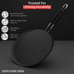 Premium 100% Pure Iron Tawa | Heavy Duty Roti & Dosa Pan | Long Lasting & High Heat Resistant