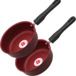 Premium 2 Pcs Non-Stick Saucepan Set | Red Granite Coating | Heat Resistant Handle | Easy Clean Cookware