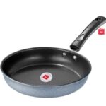Non-Stick Granite Coated Frying Pan – Marble Finish Aluminium Fry Pan with Bakelite Handle, PFOA Free, Induction Compatible (26cm/10 inch)"