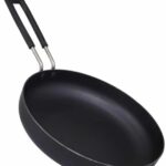 Non-Stick Black Frying Pan with Folding Wire Handle (Space-Saving Camping/Kitchen Skillet)