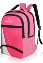 Stylish NEWTAL Pink Backpack with Multiple Compartments & Side Pockets - Image 2