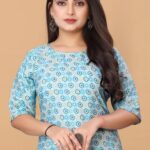 "Mustard Yellow Rayon Straight Kurti with Floral Embroidered Placket – Ethnic Wear for Women"