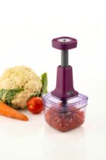 Manual Push Vegetable Chopper with Container – Multipurpose Kitchen Cutter - Image 2