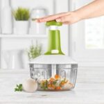 Manual Push Vegetable Chopper with Container – Heavy Duty Kitchen Cutter (No Electricity Required)