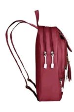 Stylish Red Leather Designer Backpack for Women (Zipper Pocket, Tassel & Multi-Compartment) - Image 6